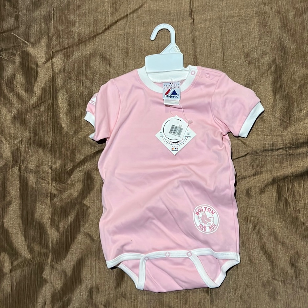 Cute Girls Boston Red Sox Baby Onsie